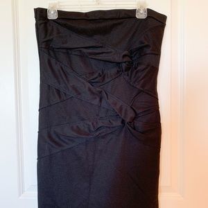 Never worn black strapless mini dress L